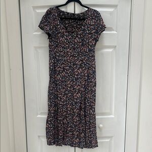 Madewell Floral V-Neck Midi Dress